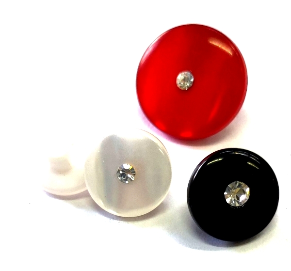 PEARLED POLYESTER BUTTONS      W/STEM AND STONE