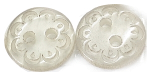 PEARLY POLYESTER BUTTONS       2 HOLES INCISED