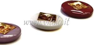 WOMAN'S BUTTON COLOURED        POLY/GOLD SQUARE